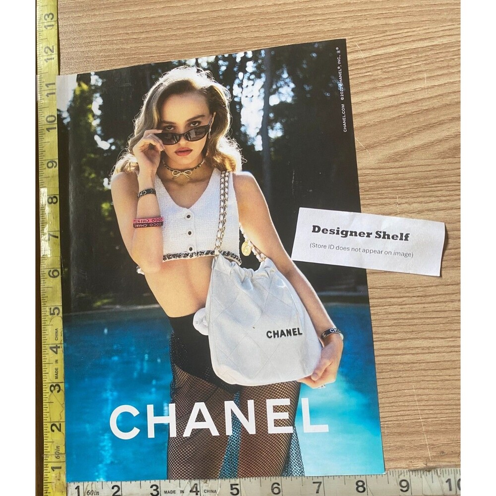 Chanel White 22 Chain Hobo Bags 2022 Campaign Paper Print Advertisement